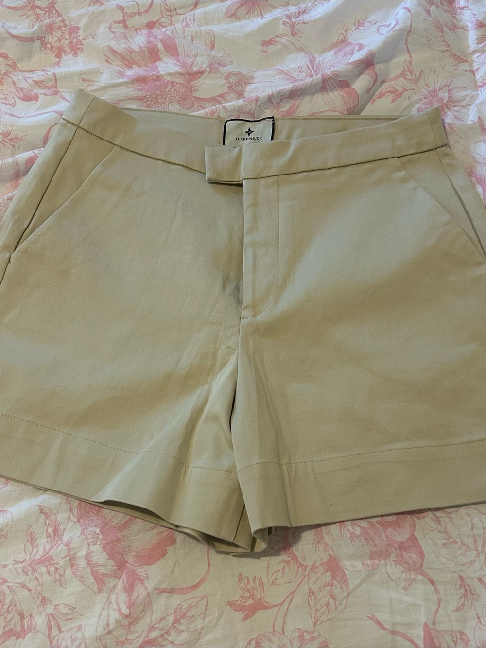 Tuckernuck Beige Tailored High-Rise Shorts
